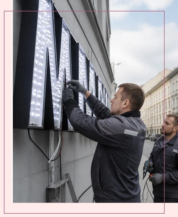 Изготовление и монтаж светодиодных LED вывесок в Курганинске