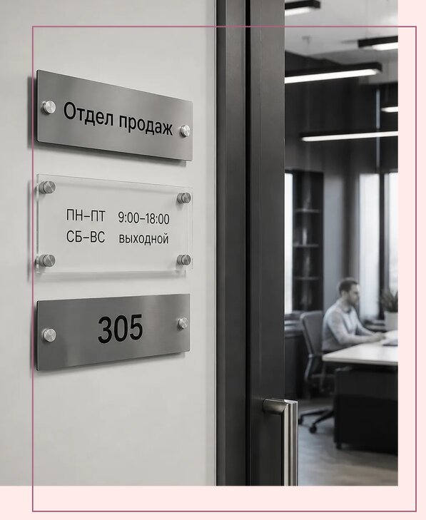 Офисные таблички на дверь в Курганинске по цене от 5096 р. | Аванза-Кгн
