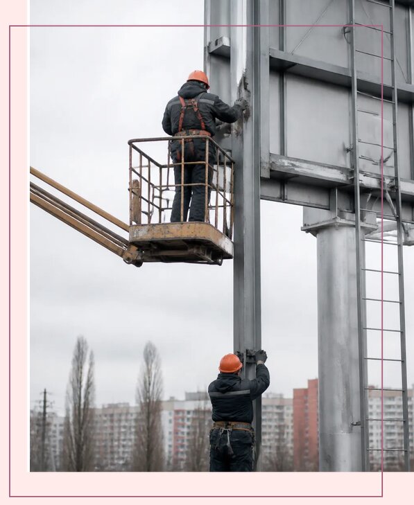 Профессиональный монтаж рекламных щитов и конструкций в Курганинске